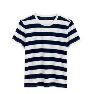 Madewell The Dakota Perfect Crewneck Tee in Navy Stripe